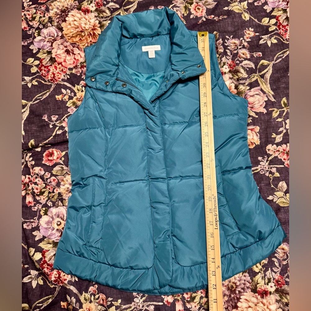 Charter Club Women's Teal Puffer Vest - Picture 4 of 10